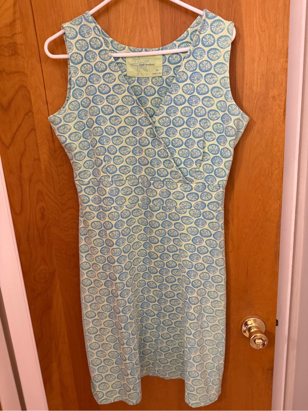 fresh produce Light Blue and White Circle-Print Sleeveless Dress - Picture 2 of 5
